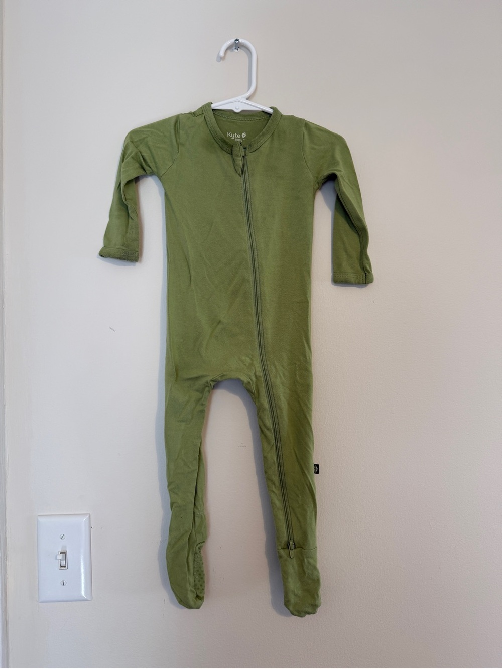 Kyte BABY Olive Green Zip Footed One-Piece